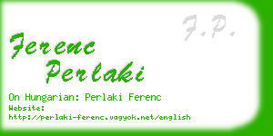 ferenc perlaki business card